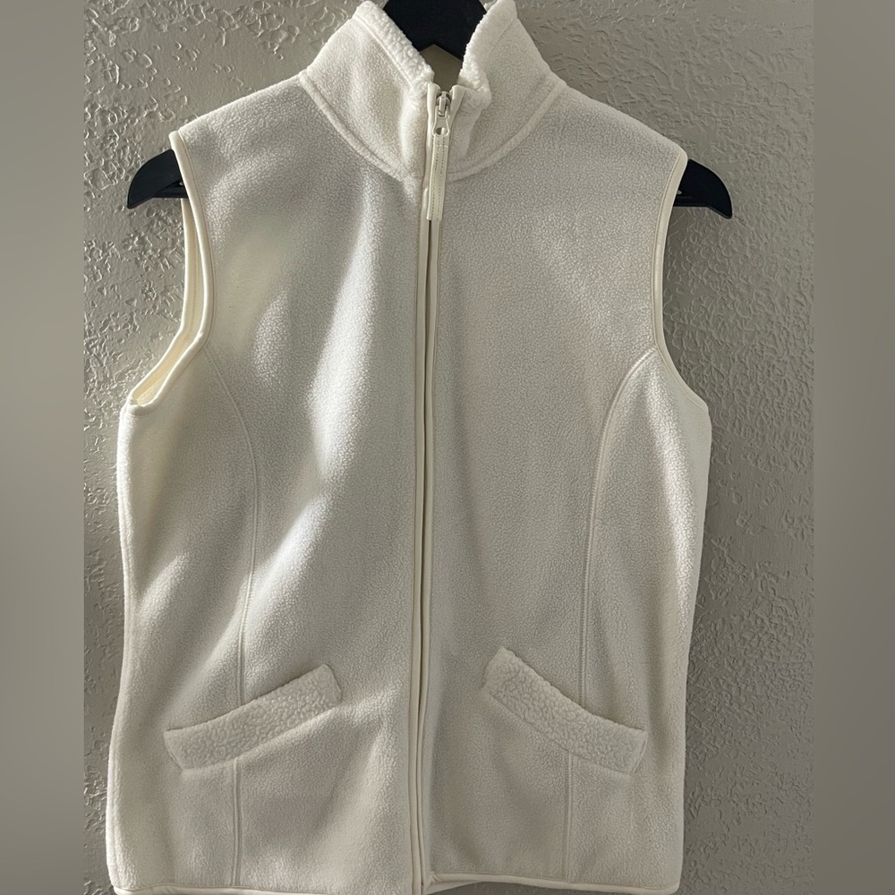 Jason‎ Maxwell Women's Off-White Fleece Soft Vest Size Petite Small